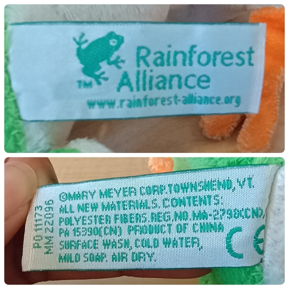 Mary Meyer Rainforest Alliance Green Realistic Tree Frog Plush - Picture 10 of 12